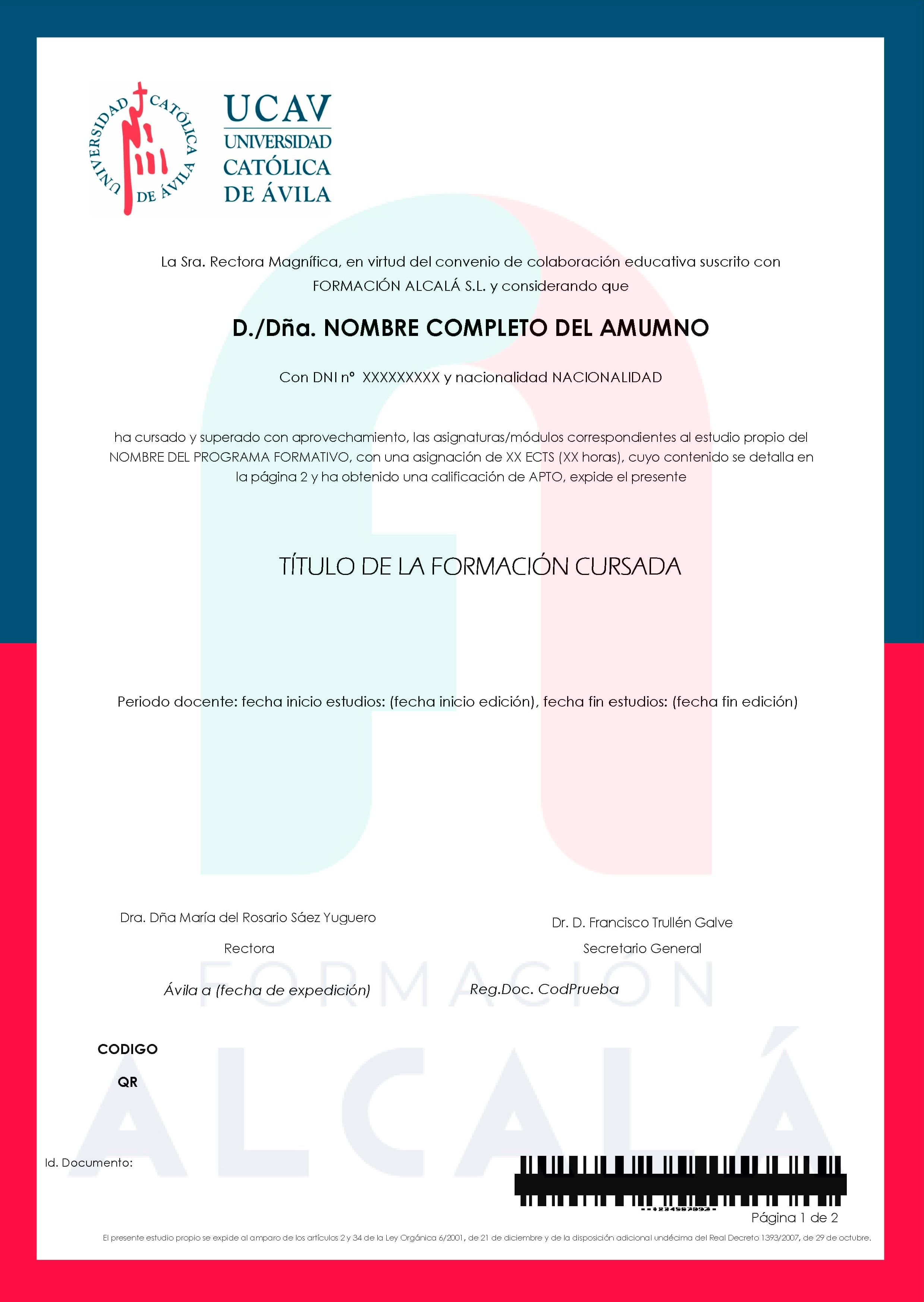 Parte delantera Modelo UCAV