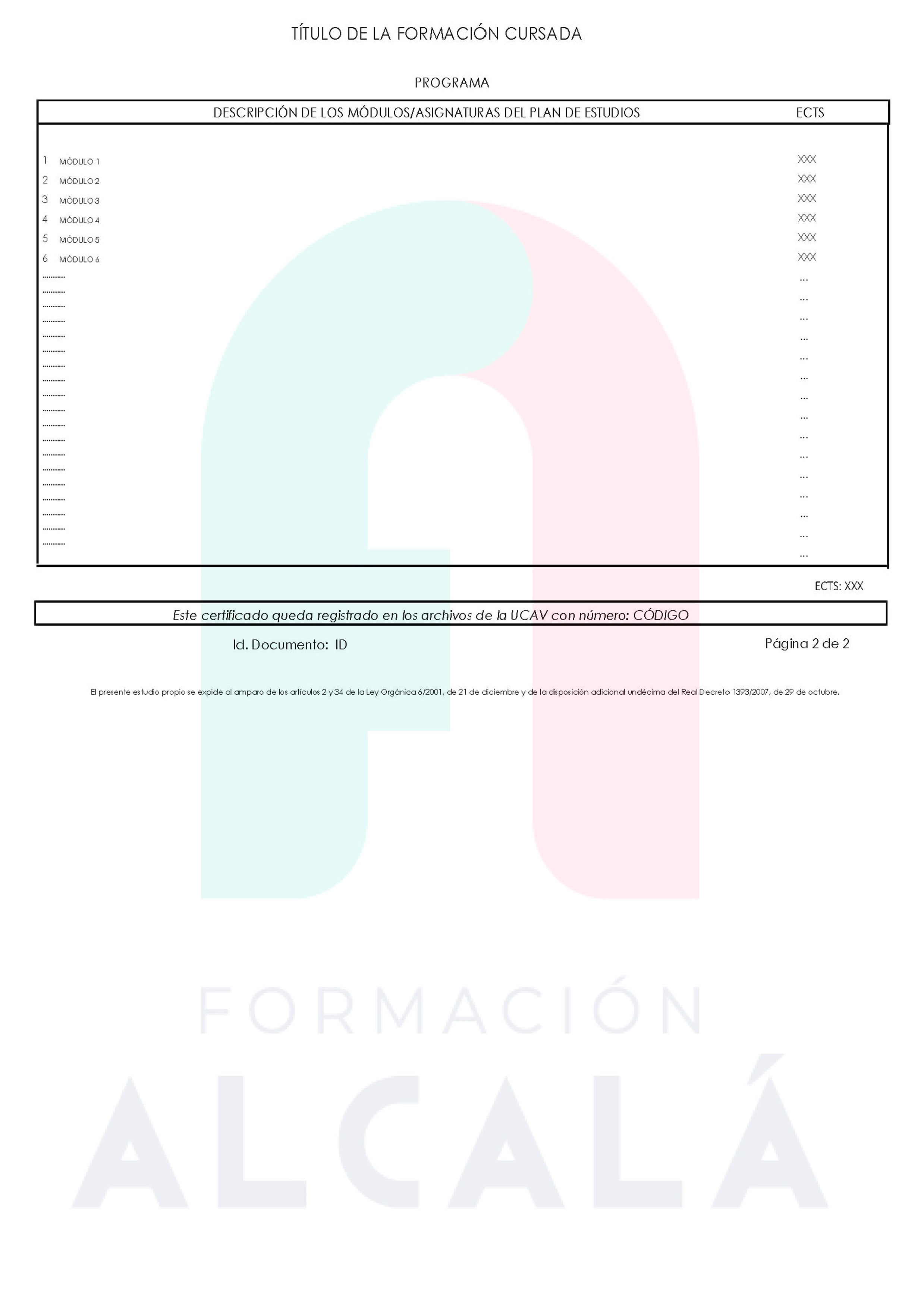 Parte trasera Modelo UCAV