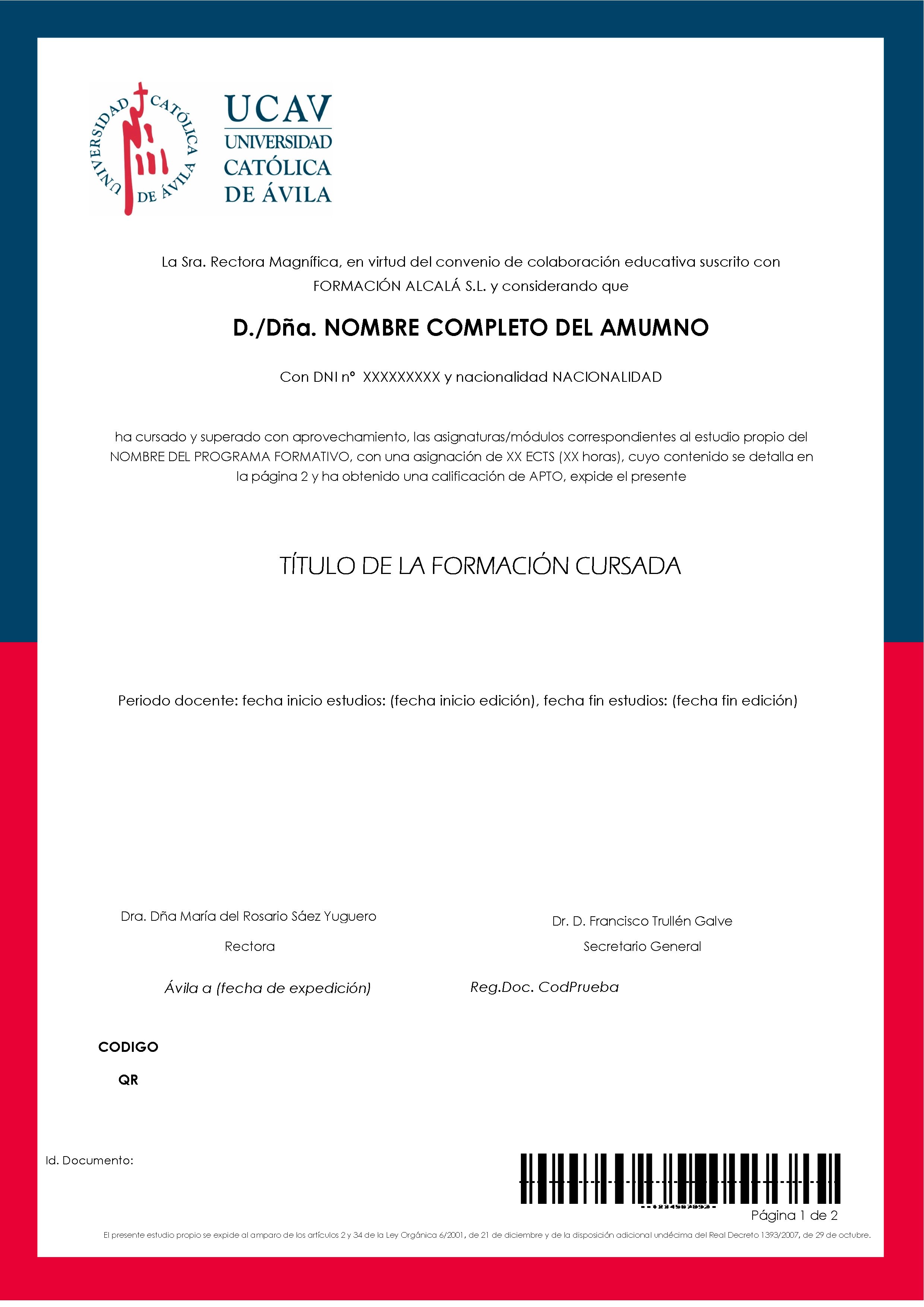 Parte delantera Modelo UCAV Parte delantera Modelo UCAV