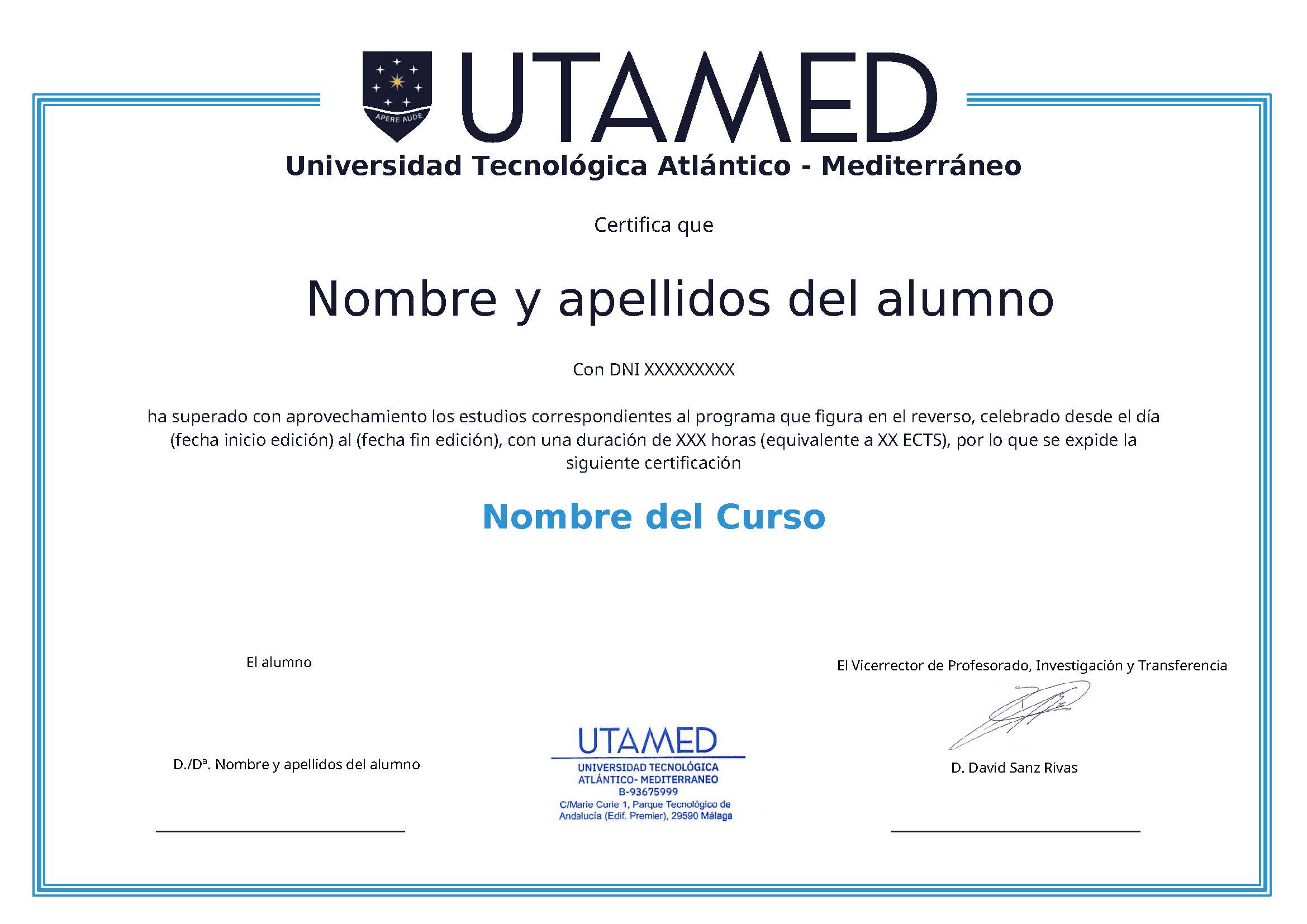 Parte delantera Modelo UTAMED